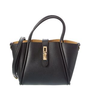 Persaman New York Tatum16 Small Leather Tote, Black